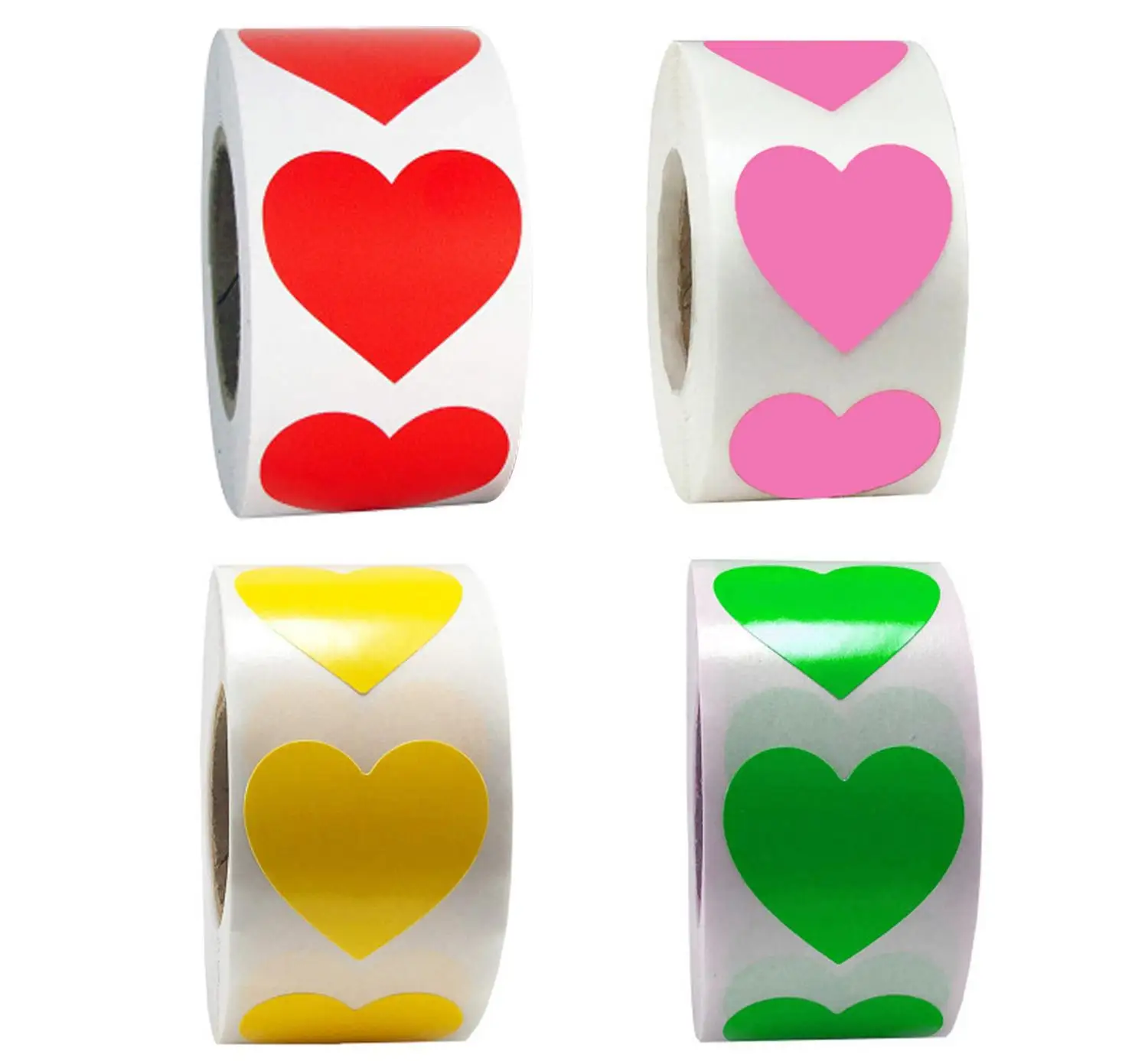 

500pcs/roll Love Colorful Sticker Heart Custom Labels Wedding Gift Decoration Seal Sticker Personalized Festival Flowers Tags