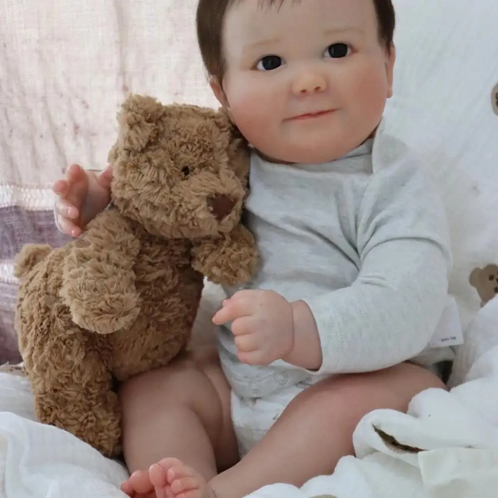 

24Inch Toddler Doll Lifelike Soft Plush Toy Body Doll With Genesis Paint Visible Veins Multiple Layers Gift