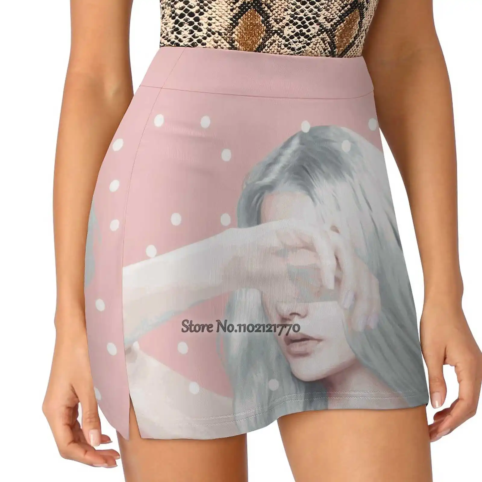 

Let Go Trending Fashion Skirt Summer Printed Women Sport Skirts Double-Layer Athletic Pastel Pastell Pink Frau Haare Hair