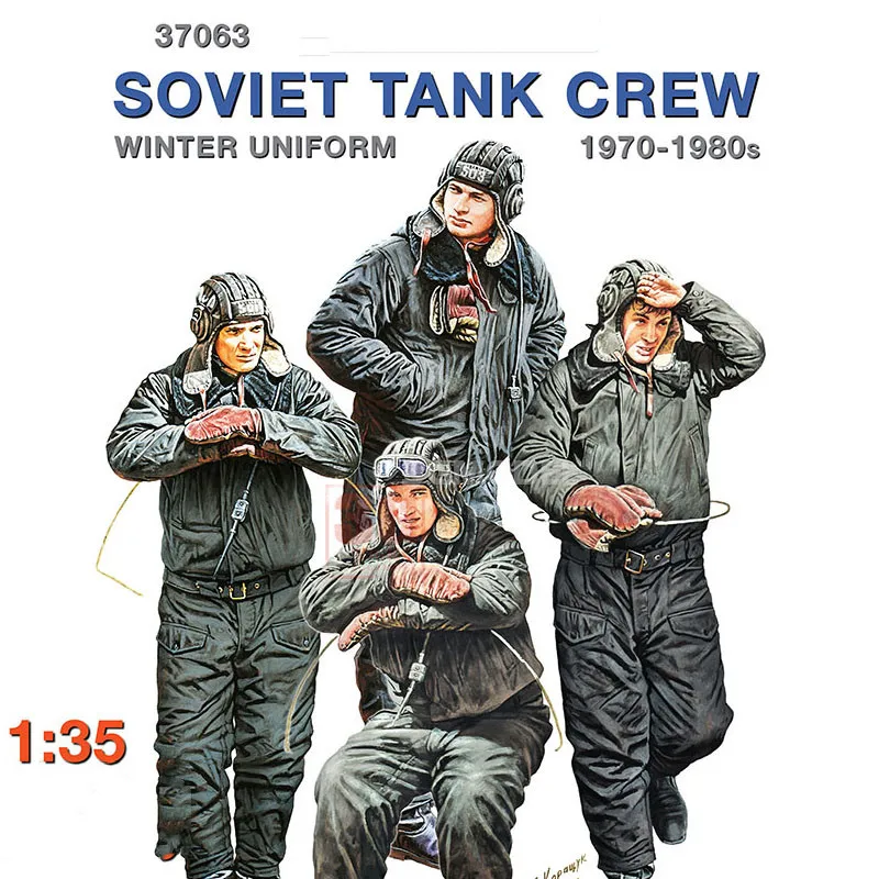 

NX 1/35 Soviet Tank Crew 1970-80s Winter Group Soldier Model Assembled Model Kit Military Model