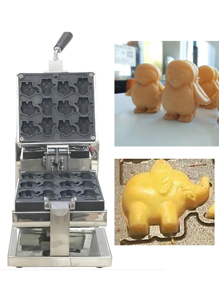 

Electric 110v or 220v Penguin & Elephant waffle making machine Cartoon waffle maker taiyaki machine
