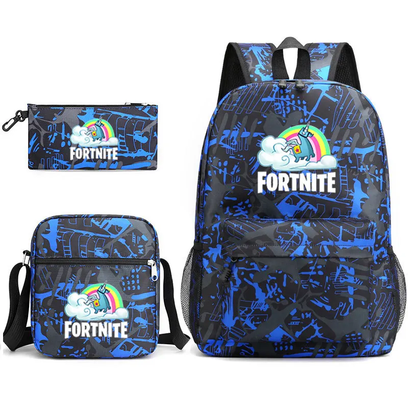 

3Pcs/set FORTNITE Teenagers Student Backpack Unisex Travel Laptop Backpack Rucksack for Boys School Bag Canvas Shoulder Bag