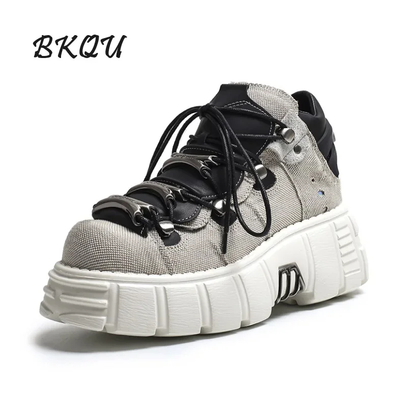 BKQU Ретро-испанские туфли в стиле панк 2024 осенние новые мужские и женские с