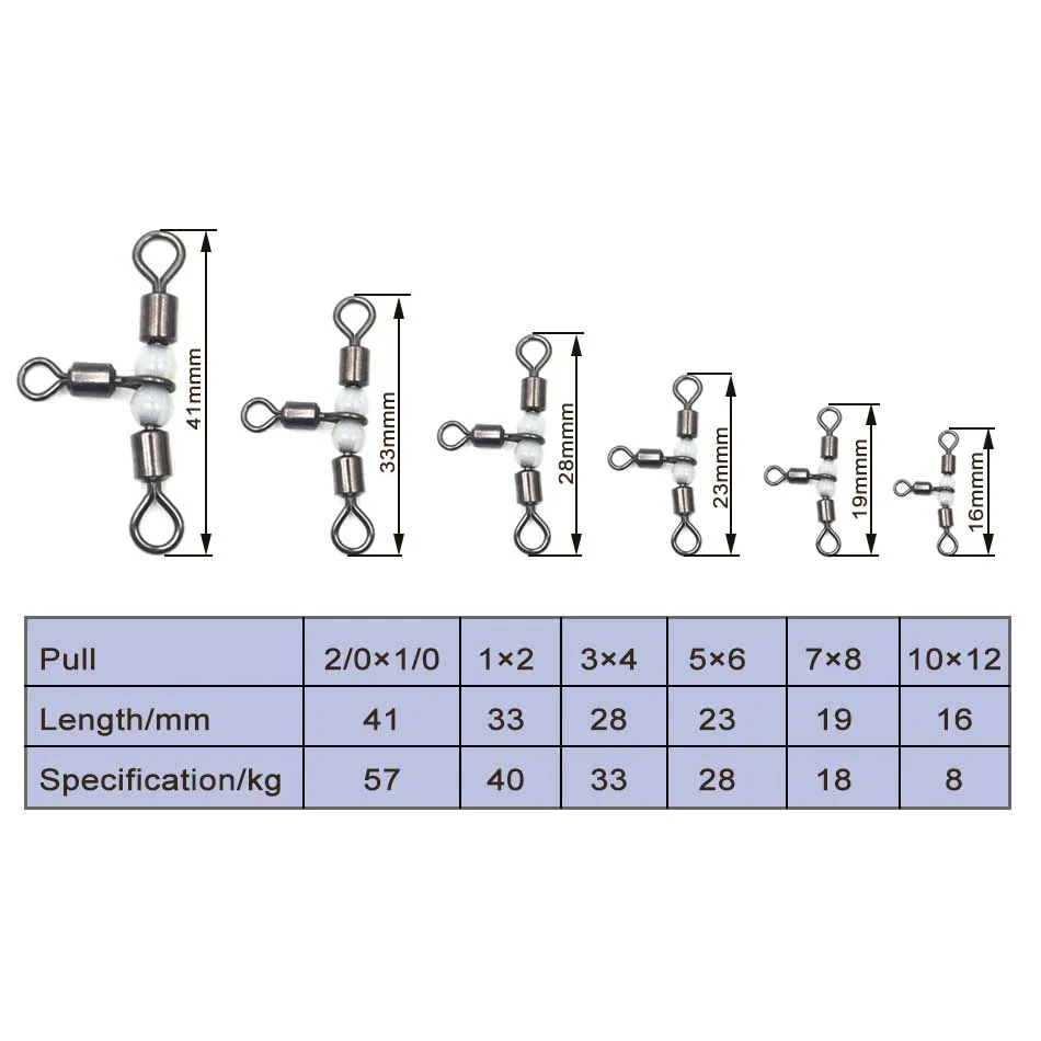 MNFT 100 шт Твердые светящиеся тройные Вертлюги 3-ходовые рыболовные
