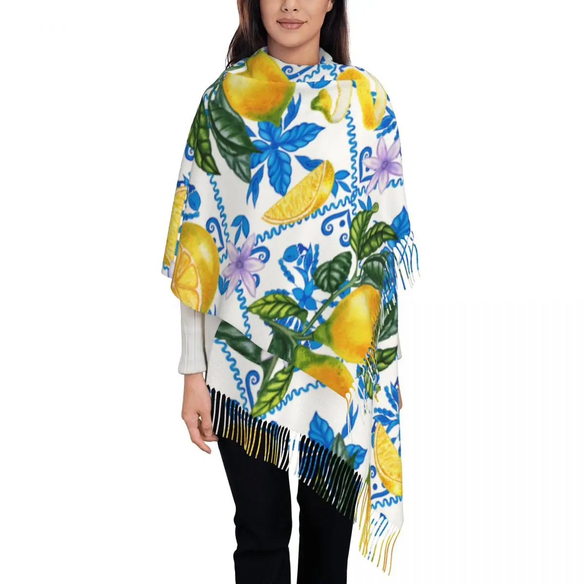 Изготовленная на заказ сицилийская плитка летние фрукты апельсины лимоны-шарф