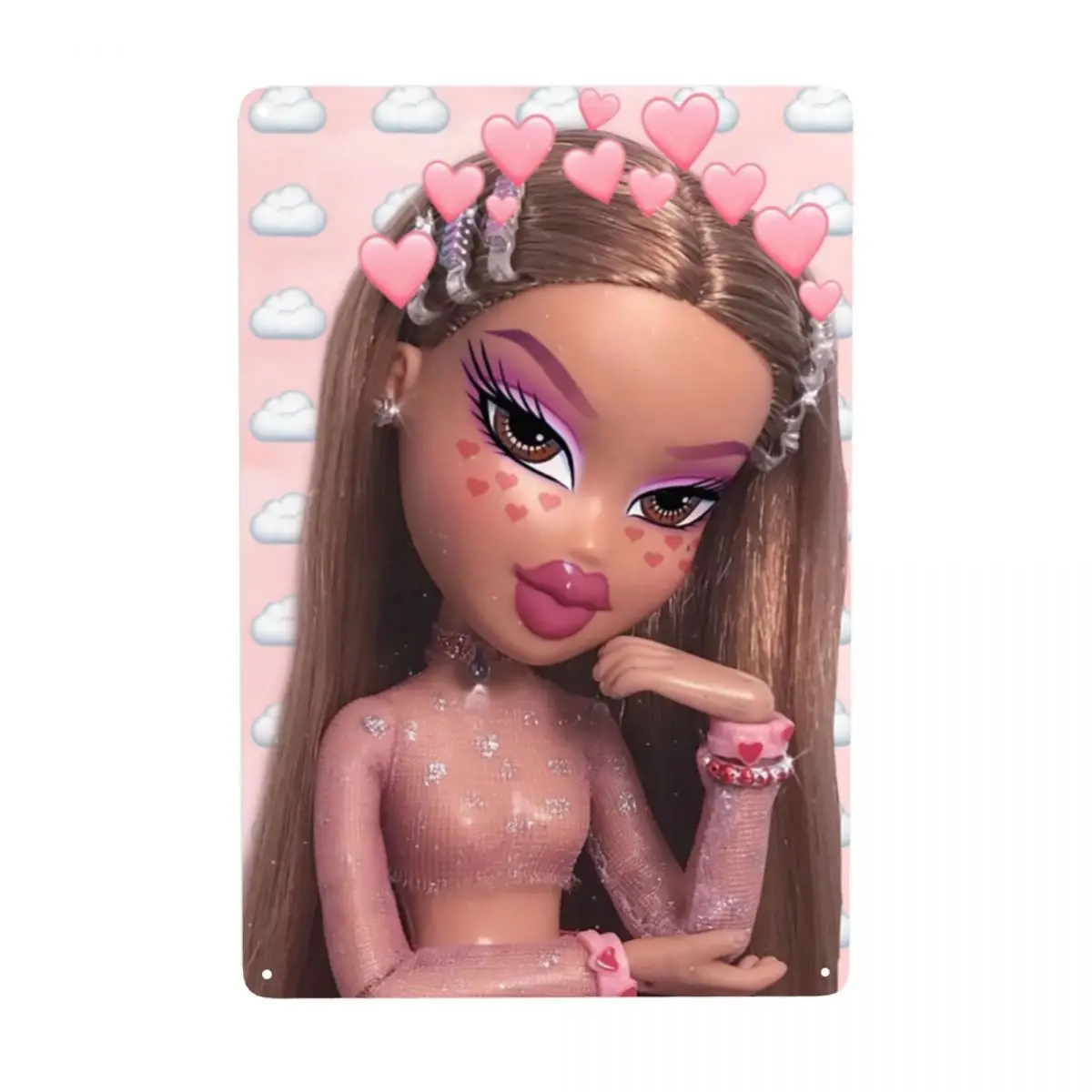Vintage Bratz Lovely Doll Metal Tin Sign Rectangle Custom Cartoon Manga Anime Signs Plaques Bar Cafe Restaurant Wall Decor Art