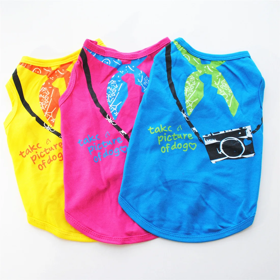 

Dog clothing pet dog summer cotton vest bright colors
