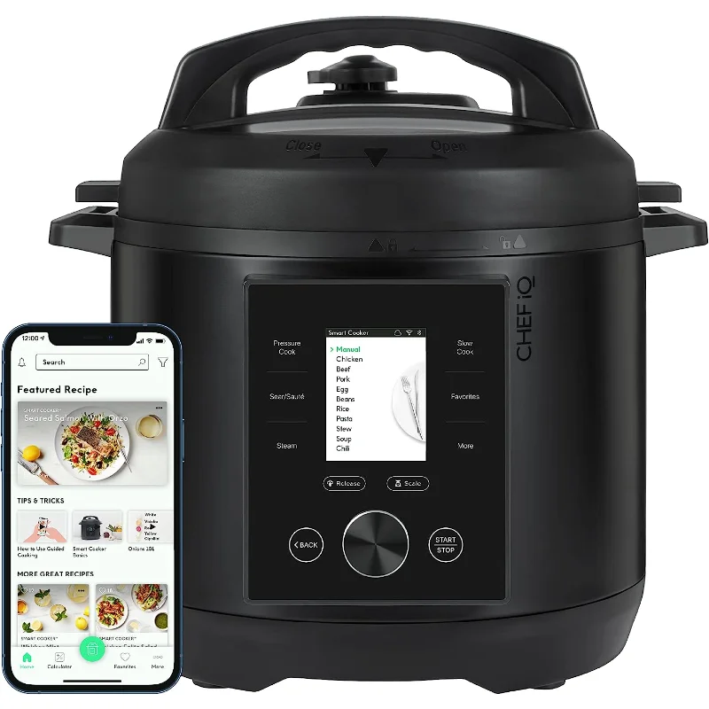 

CHEF iQ Smart Pressure Cooker 10 Cooking Functions & 18 Features,1000+ Presets & Times & Temps w/App for 600+ Foolproof Guided
