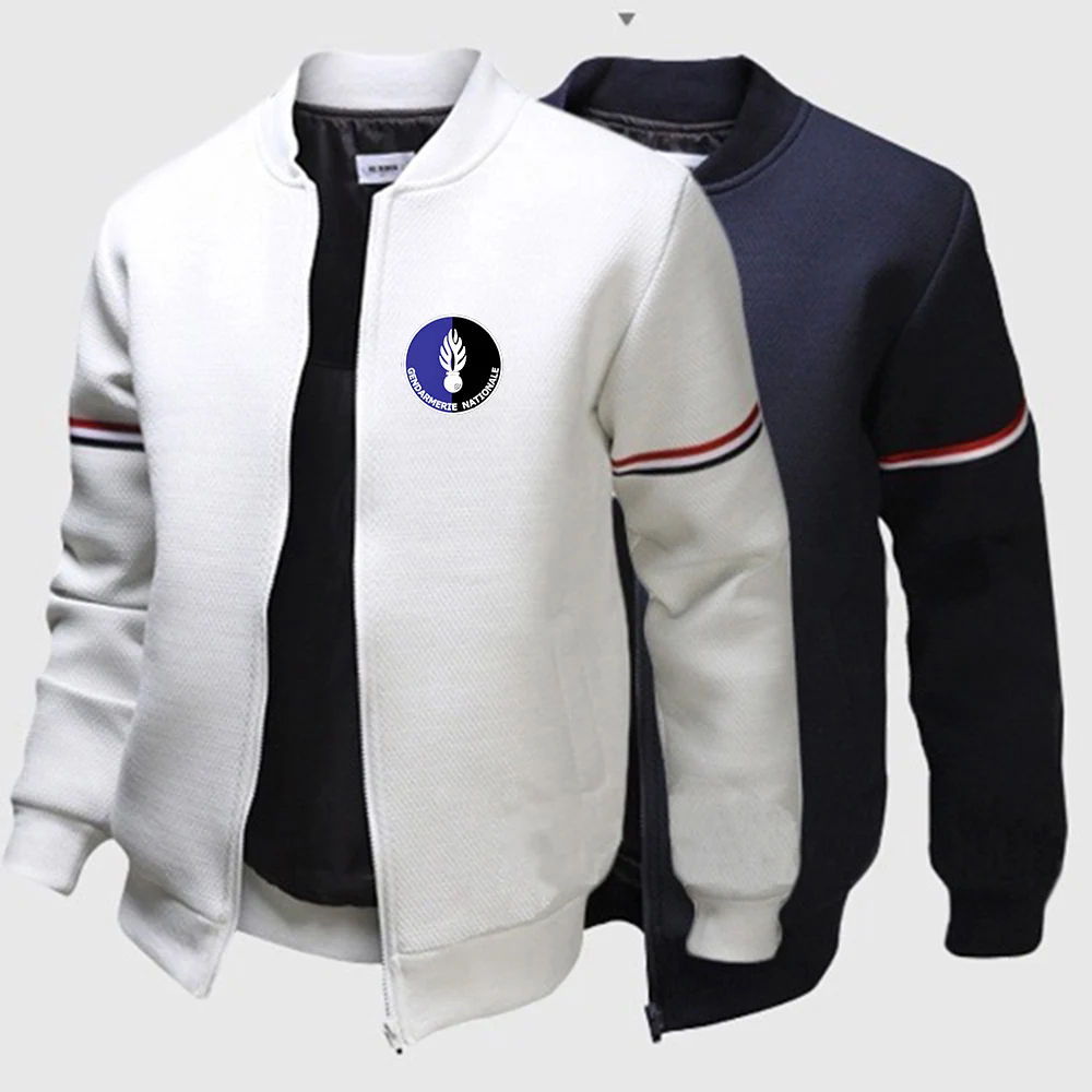 

French Gendarmerie PSIG Men Casual Baseball Uniforms Jacket Brand Bomber Sport Zipper Coats Stand Collar Long Sleeve Streetwear