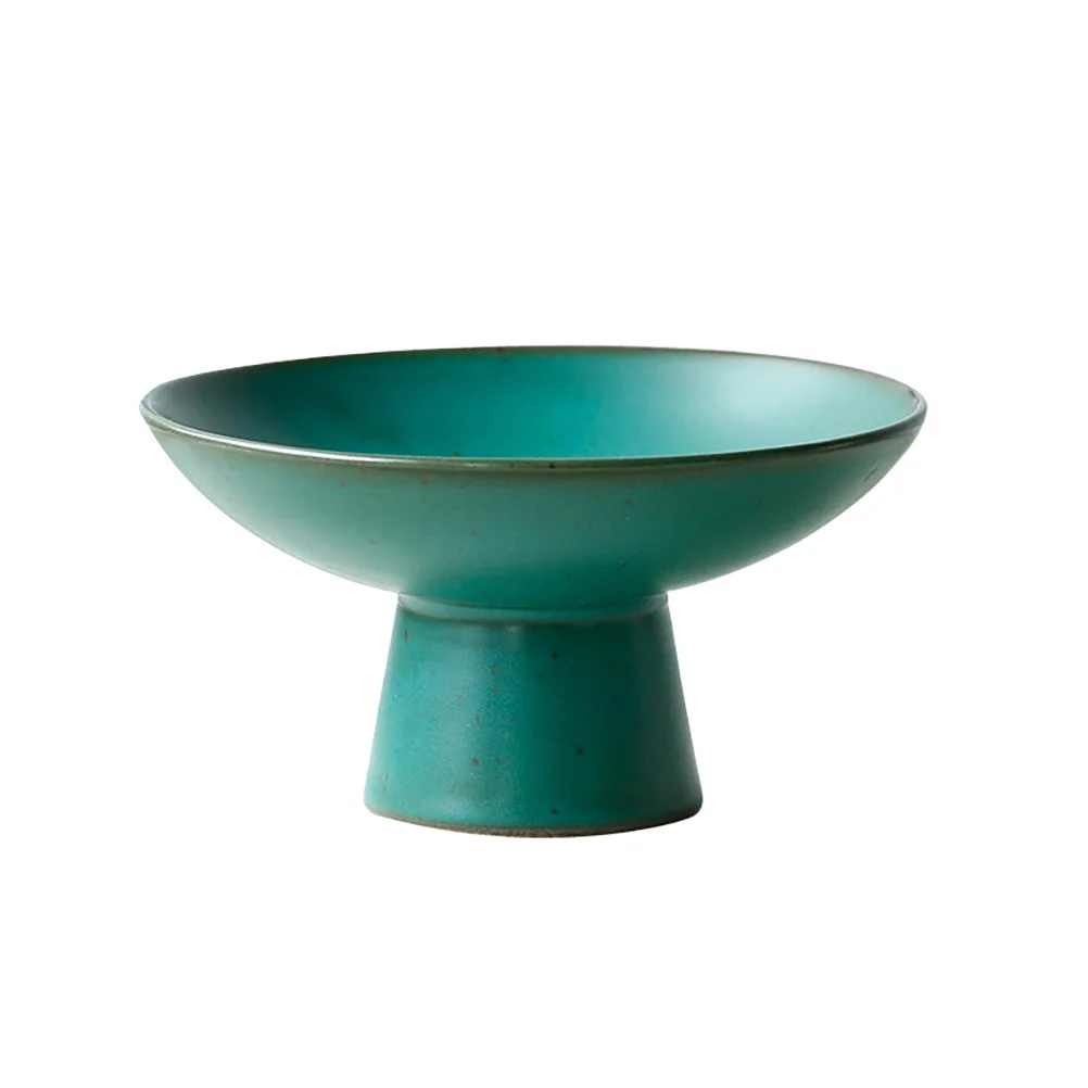 

Bowl Fruit Footed Stand Dish Serving Snack Ceramic Dessert Tray Plate Display Plates Cake Bowls Round High Japanese Decorative