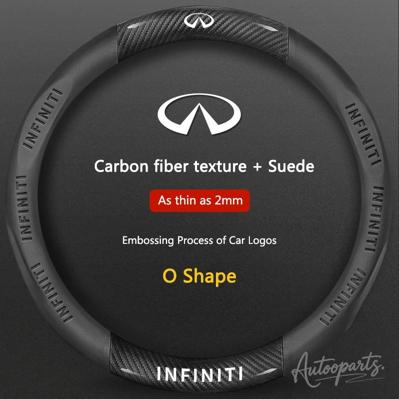 Фото Чехол на руль из карбона и кожи для Infiniti Q50 Q60S Q70 QX30 QX50 QX55 QX56 QX60 QX70 QX8 JX35 EX25 FX35 M35 ESQ №4