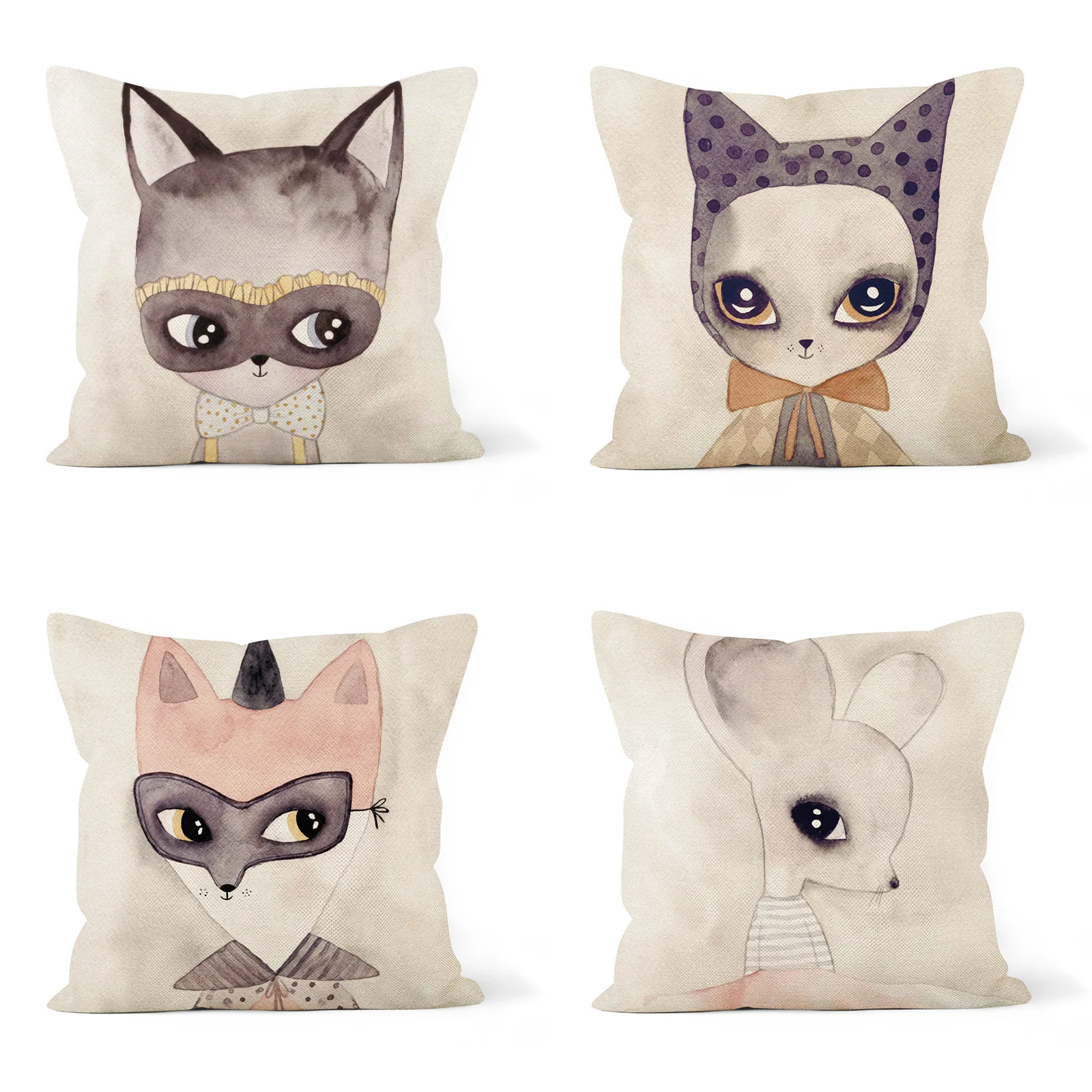 

Cute Girl Cat Pillowcase Thief Mouse Cat Pillows Case for Girls Room Bed Sofa Pillow Covers 45x45 Decorative Boy Girl Kid Room