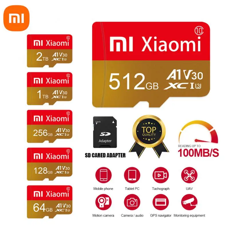 

Xiaomi 2TB Micro TF Card 1TB Memory Cards 512GB 256GB High Speed SD/TF Flash Memory Card 128GB SD Flash MemoryCard