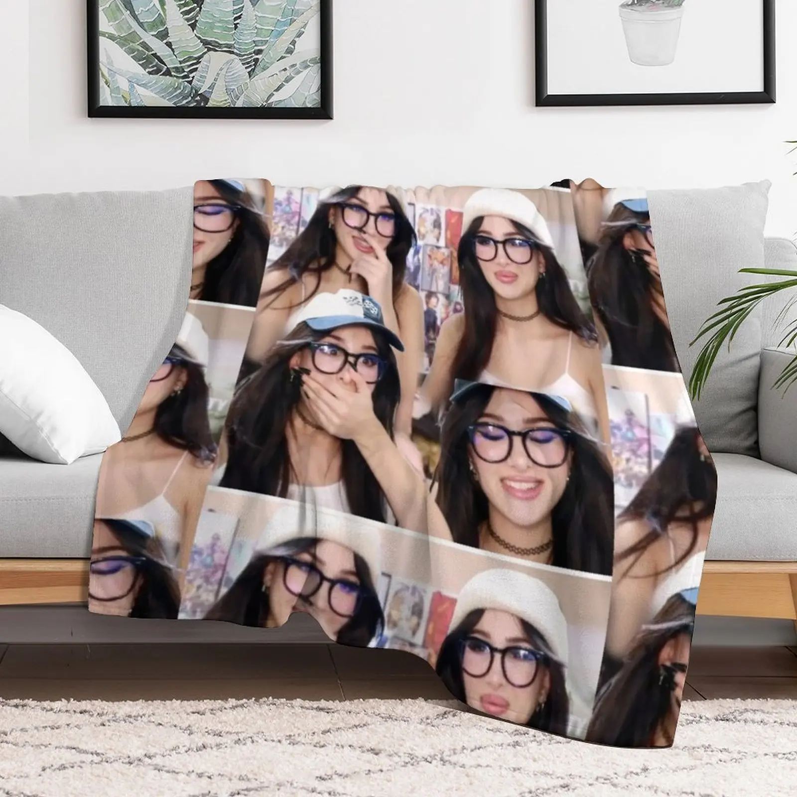 Фото Многофункциональное мягкое теплое одеяло Sssniperwolf Collage для дома и путешествий №2
