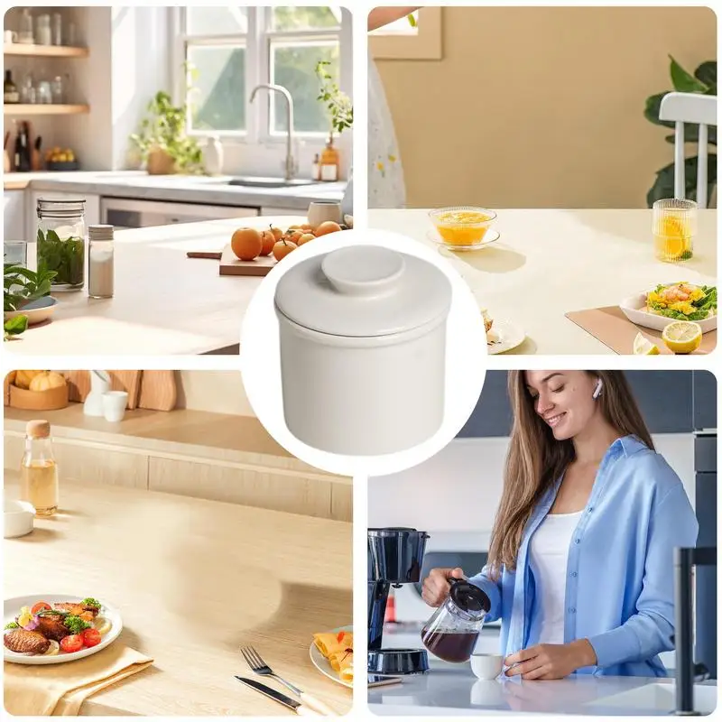 Фарфоровая подставка для масла круглая фарфоровая фермерский дом керамический