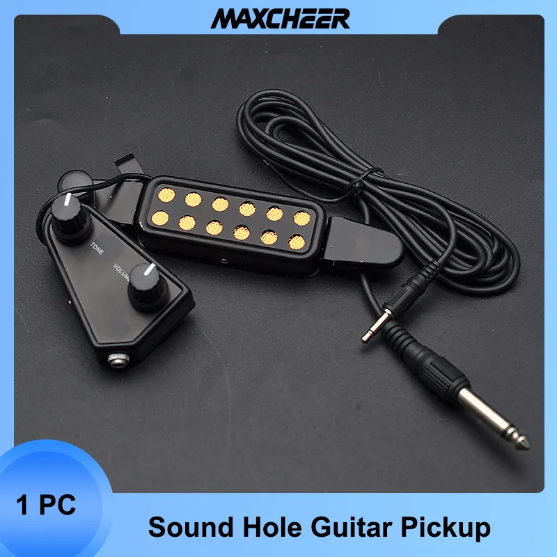 12 Hole Clip On Sound Pickup Microphone Wire Amplifier Speaker for Acoustic Electric Guitar Transducer Guitar Accessories