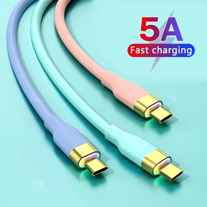 

Olaf 5A USB C кабель для быстрой зарядки Тип C USB Светодиодный силиконовый кабель для Huawei P30 P40 Pro Xiaomi Samsung Быстрая зарядка 3,0 кабель для передачи дан...