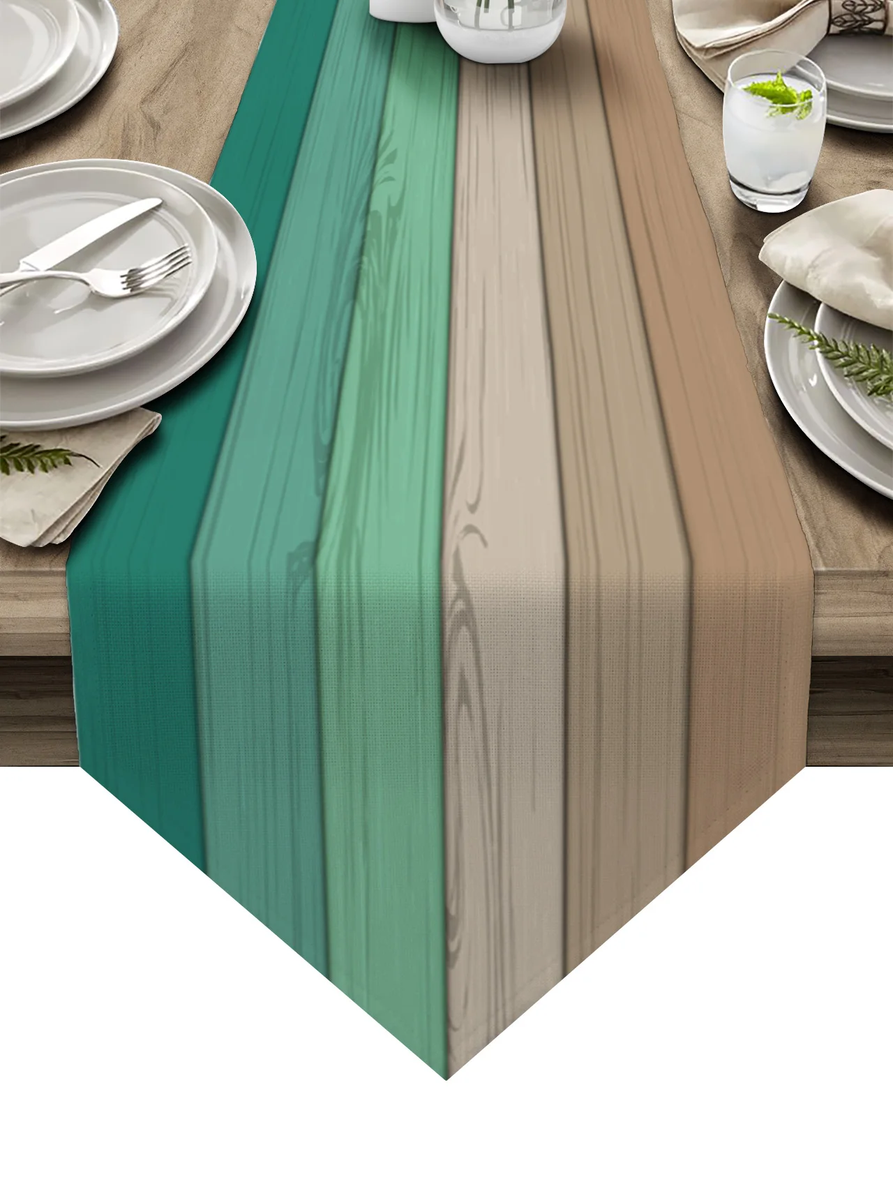 

Настольная дорожка из голубого градиентного дерева, кухонный Декор для гостиной, модная Скатерть для свадьбы, вечеринки, украшение для дома