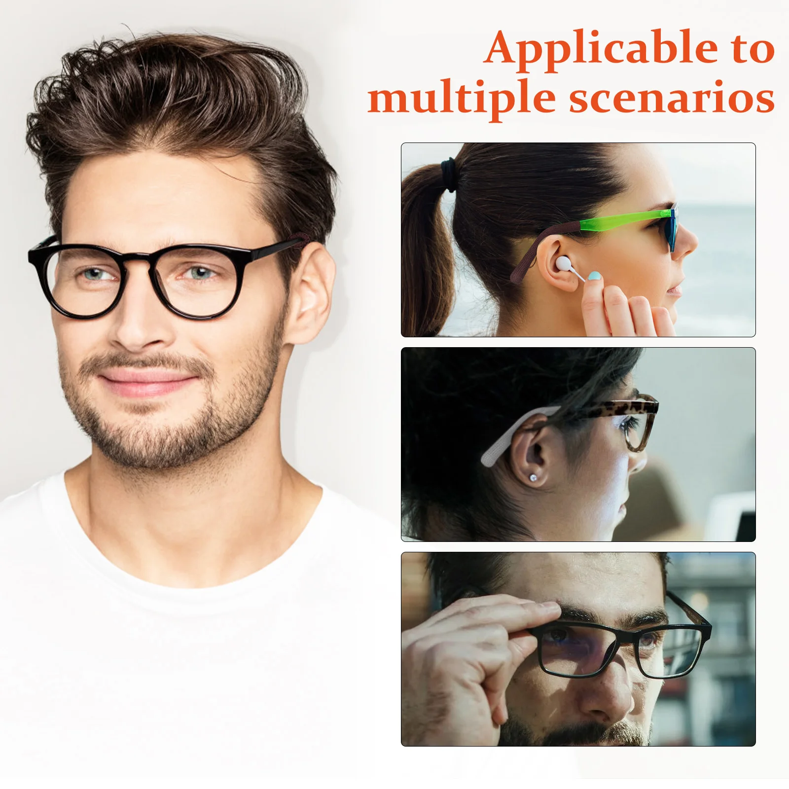 3 Pairs Glasses Ear Grip Spectacle Temples Eyeglass Cushions for Ears Knitting Grippers