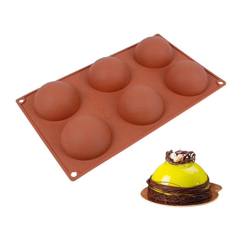 

6 Holes Round Silicone Mold Cake Pastry Baking Jelly Pudding Soap Form Ice Chocolates Decoration Tools Disc Bread Biscuit Moulds