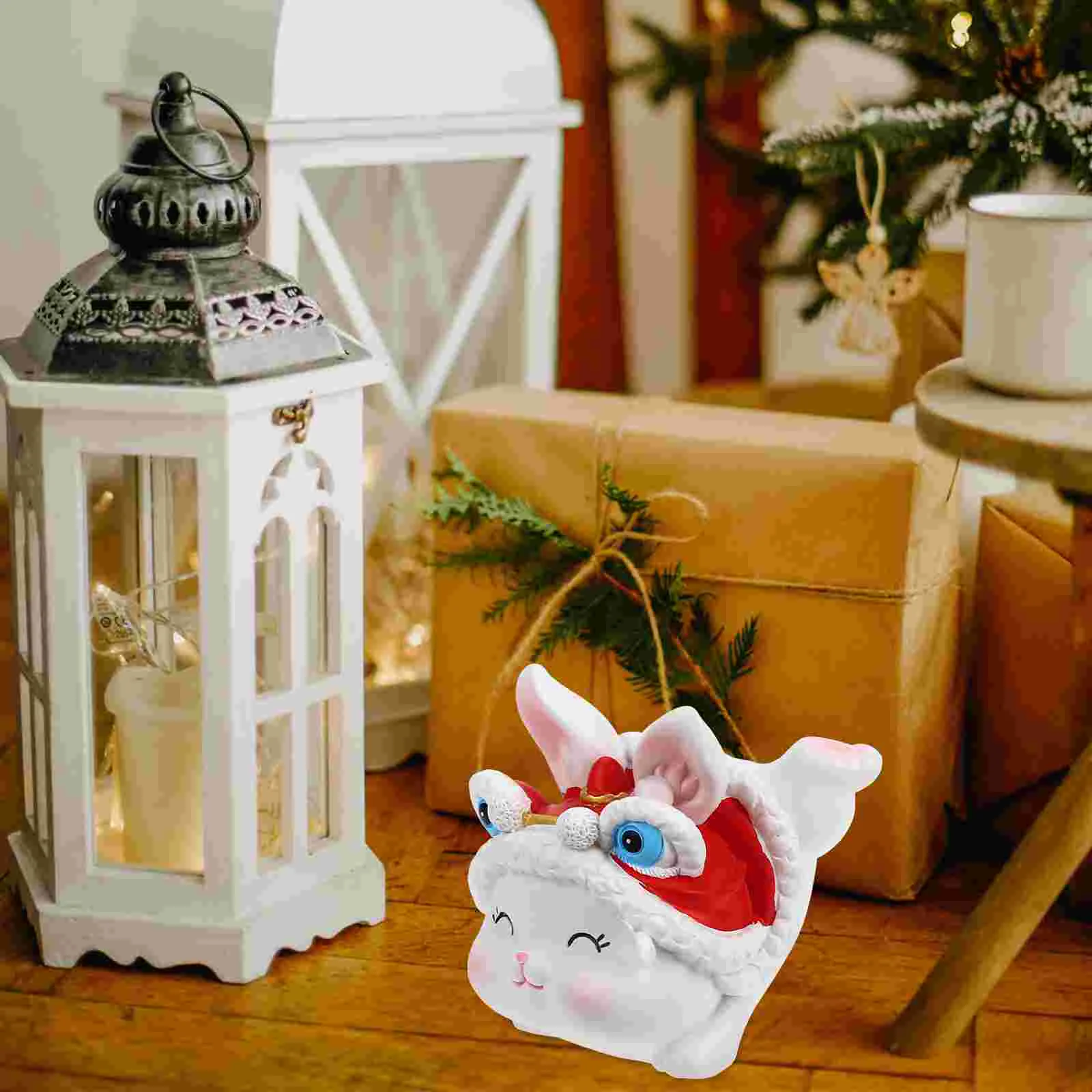 

Rabbit Decor Cake Figurine New Year Micro Statue Lunar Figure Dancing Miniature Toy Decoration Landscape Figurines Chinese