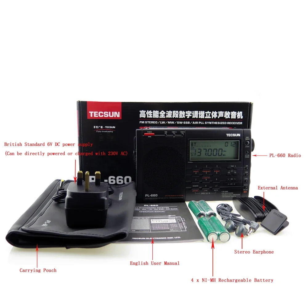 TECSUN PL-660 Портативное радио высокого качества с FM-стерео MW/LW/коротковолновым SSB