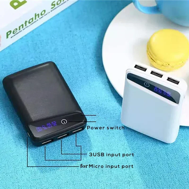 Фото Корпус для повербанка Micro 3 USB 10000 мАч, на 3 аккумулятора 18650, DIY, портативный держатель для батарей, с LED-дисплеем, для зарядки телефона №4