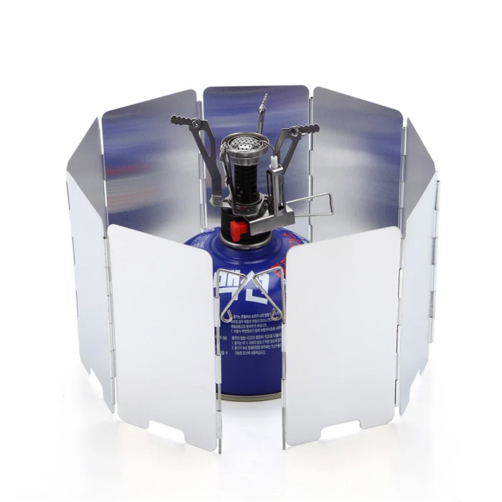 

9-Plate Wind Shield Aluminum Alloy Portable Camping Barbecue Picnic Outdoor Cooking Equipment