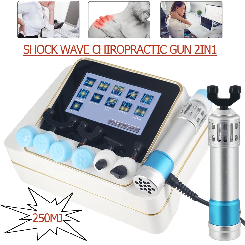 

Shockwave Therapy Machine 250mj For ED Treatment Tibial Stress Syndrome Massage Chiropractic Shock Wave 2in1 Device 2022 New