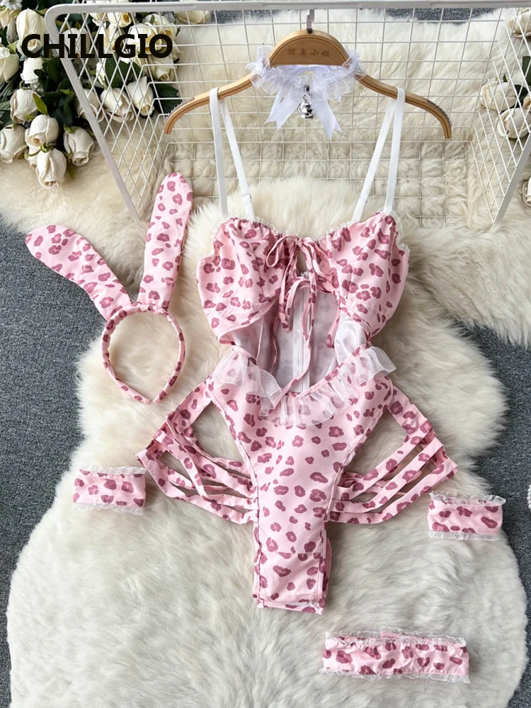 Женское боди с леопардовым принтом CHILLGIO, сексуальный костюм для ...