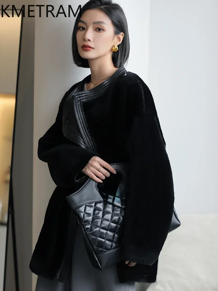 Женская шуба из овчины Merinos черная