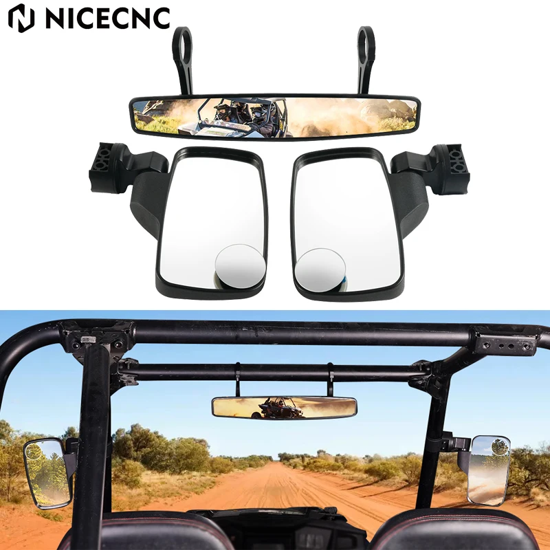 

NiceCNC UTV 1.75" Side Mirrors Rear View Mirror Set For Polaris RZR 1000/1000 XP/ 570/ 800/ 900 Ranger 400/ 500/ 700/ 800