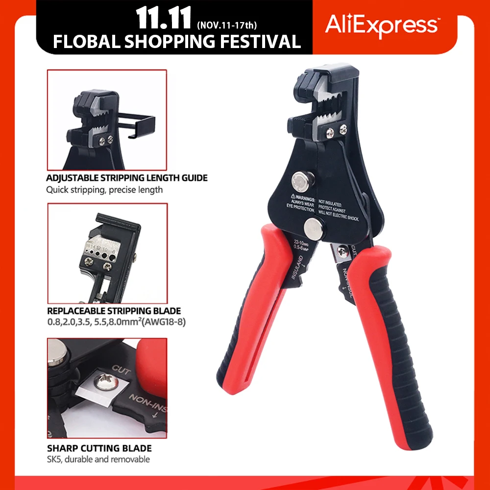 

Многофункциональный инструмент для зачистки проводов с диапазоном зачистки 0,8-8 мм