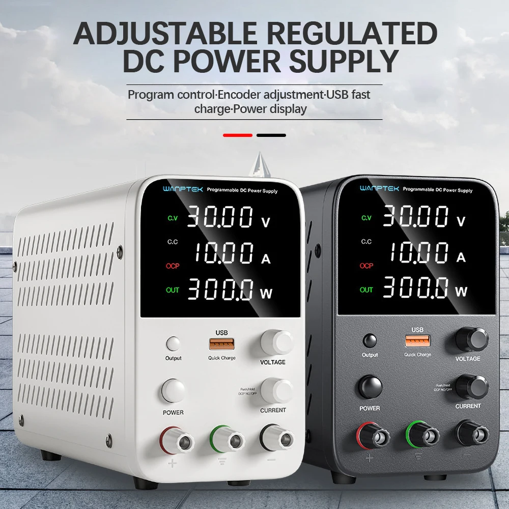

Switching Adjustable DC Power Supply 30V 10A USB Digital Lab Bench Power Source Stabilized Power Supply Voltage Regulator Switch