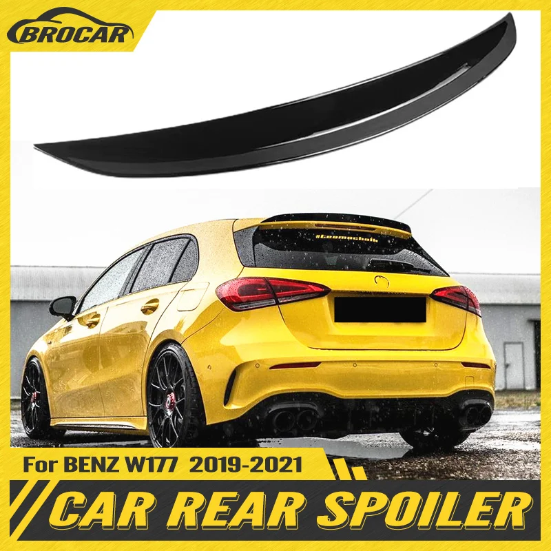

Автомобильный Черный задний спойлер для Mercedes Benz A класса W177 A180 A160 A200 A220 A250 A45 A35 хэтчбек 2019 2020 2021 ABS задний спойлер