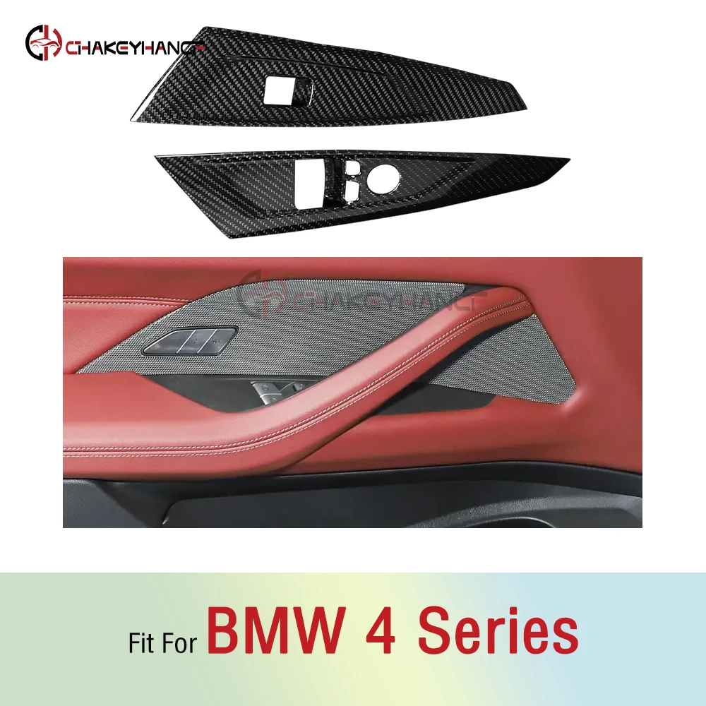 

Наклейки на рамку дверной ручки из настоящего углеродного волокна, аксессуары для салона автомобиля для BMW 4 серии G22 Coupe M4 G82 2020-2025