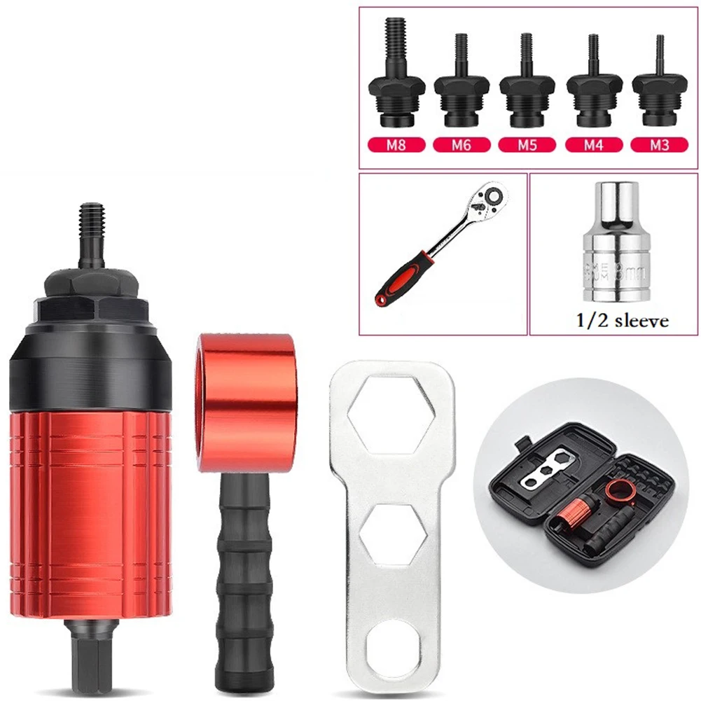 

Detachable Manual Electric Rivet Nut Tool Conversion Accessories Hand Rivet Nut Tool Pneumatic Rivet Machine With Storage Box