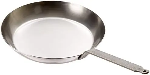 

062003 Black Steel Round Frying Pan, 10 1/4-Inch, Gray