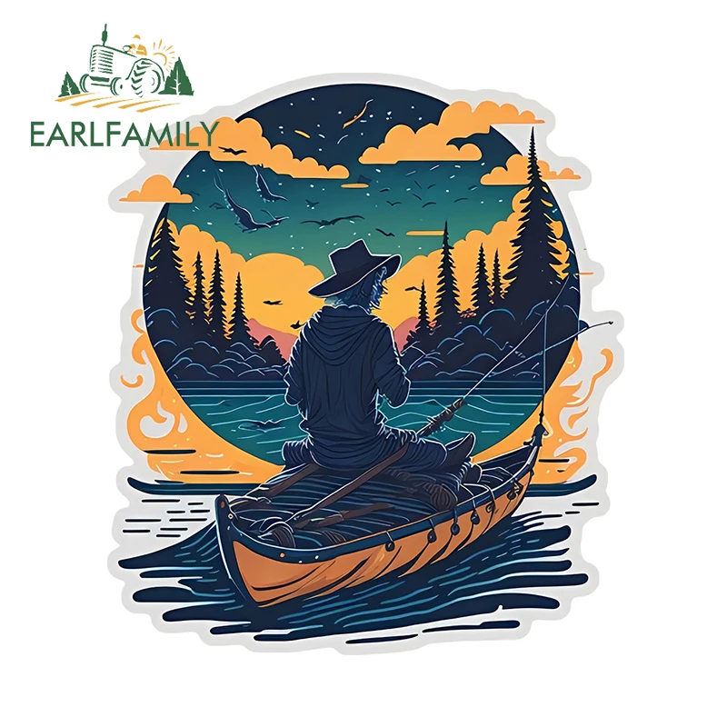 EARLFAMILY 13 см × 9 4 красочная тема красоты ландшафта иллюстрации автомобильные