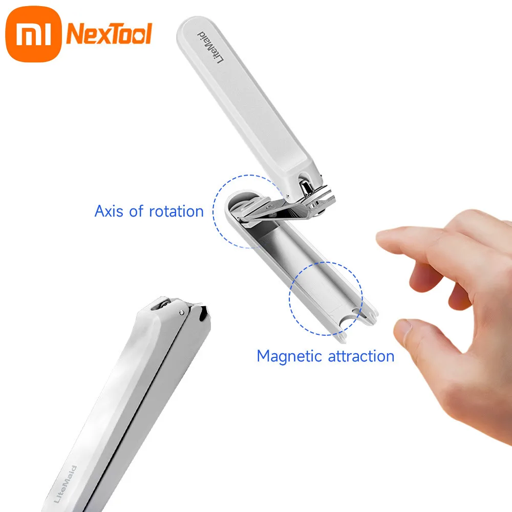 

Кусачки для ногтей Xiaomi Mijia nextool из нержавеющей стали с магнитной притяжной крышкой от брызг триммер с вращением на 360 градусов