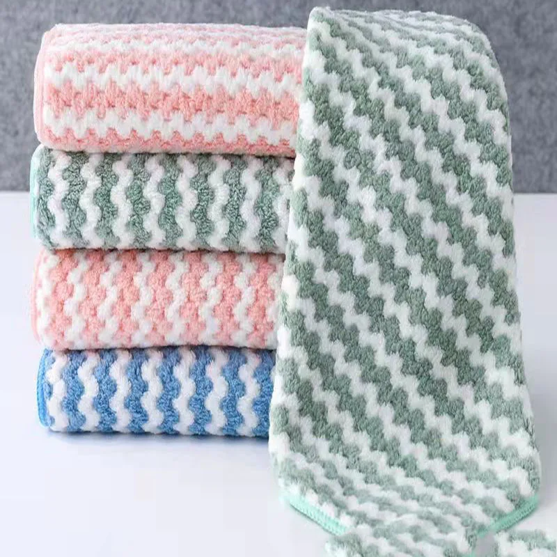 

5pcs kitchen dishwashing cloth superfine fiber water absorbent cleaning cloth for lazy people