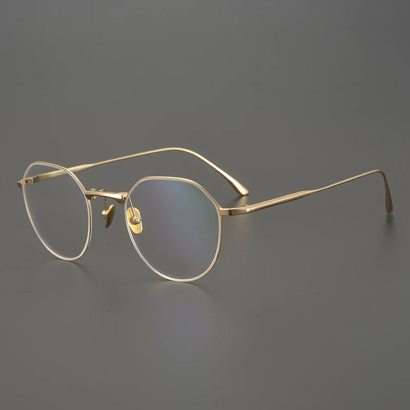 

Japanese Handmade Ultra-Light Titanium Polygon Eyeglasses Retro Male Female Myopia Prescription Optics Glasses Frame