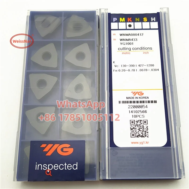 Фото Твердосплавные пластины YG-1 WNMA080404 YG1001/WNMA080408 YG1001/WNMA080412 YG1001, вставки WNMA №1