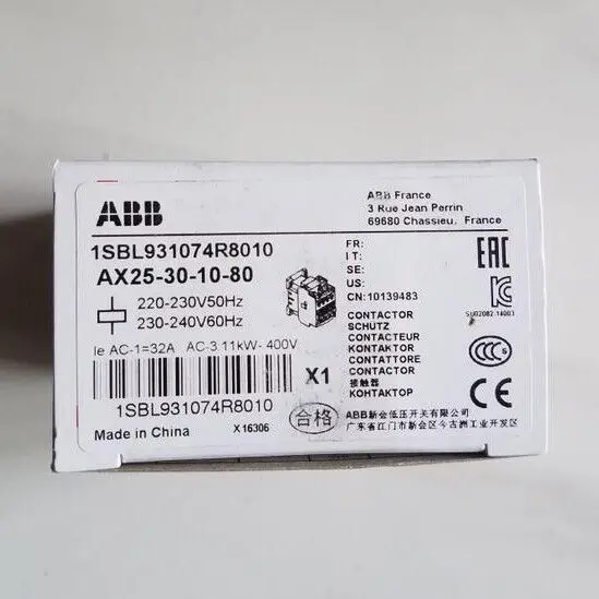 

Один новый ABB AX25-30-10-80 блочные замыкатели AC220V spot stock # YP1