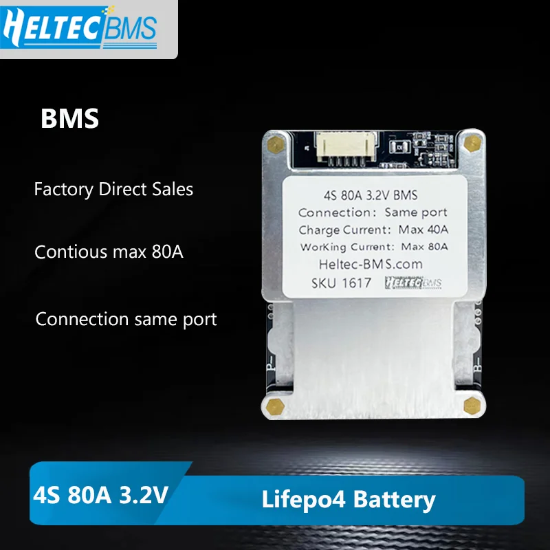 

Whosesale Heltec Lifepo4 BMS 4S Balance 80A 12.6V 18650 Battery Protection Board For Motors 800W/1000W Energy Storage