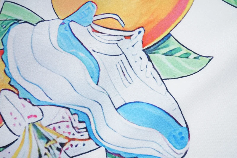 Stripe CASA Sport Casablanca Flower Shoe Orange Print Mesh Shortpant Shirt Set Men Women High Quality Hawaii Beach Surf Suit