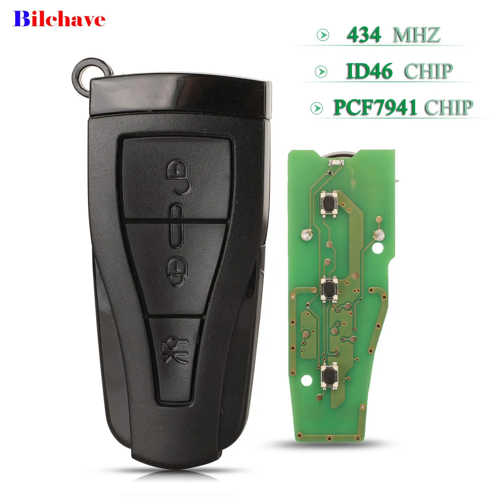 

jingyuqin Remote Smart Car Key 434MHZ For MG Morris Garages MG6 MG550 Roewe 550 E550 With ID46 PCF7941 Chip Fob 3 Buttons