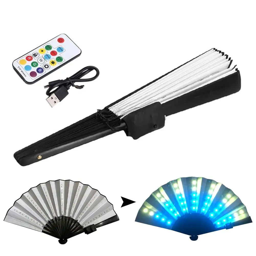 1 шт. светящийся складной светодиодный веер танцующий яркий праздничный реквизит