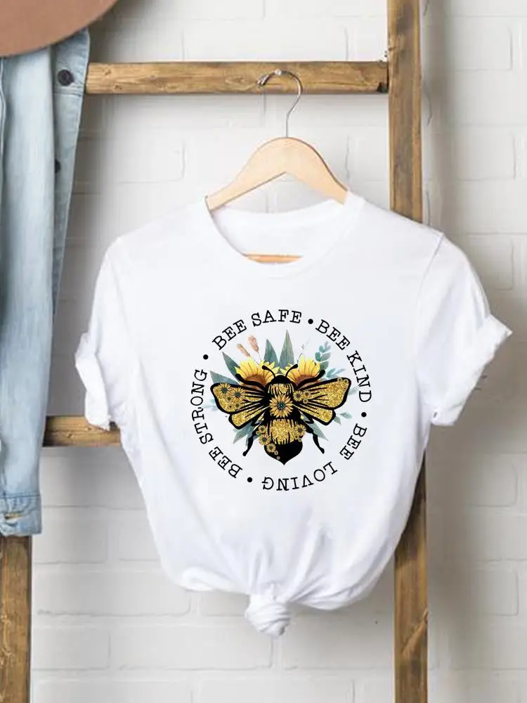 

Bee Short Sleeve Ladies Casual Clothing Women T Clothes Fashion Female Graphic Tee Print T-shirts
