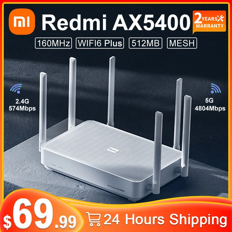 2022 Xiaomi Redmi AX5400 Wifi маршрутизатор сетчатая система WiFi6 4K QAM 160 МГц 512 МБ ретранслятор